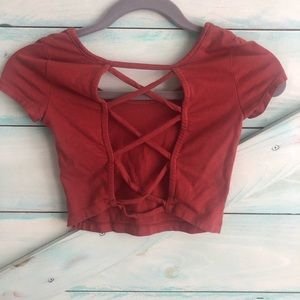 XS Open Back Crop Top